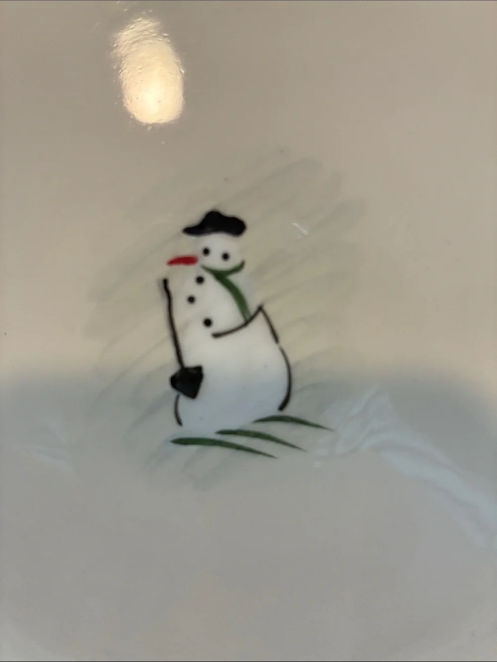 William Sonoma Snowman Plates, Set of Six, New in Box